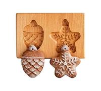 Wooden Stamp - Realistic 3D Decorative Baking Tools for Festive Impressions, Party Treats with Handcrafted Detail, Cookie Mold for Celebration, Baking, Kitchen, Crafting, Natural Wood Material
