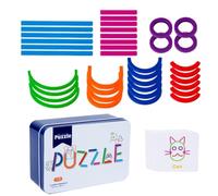 Wooden Sticks & Rings Puzzle Toy - 120Pcs Creative Building Blocks for