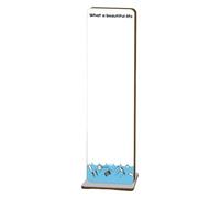 Wooden Sticky Note Board - 12x3 Inch Desktop Memo Display | Anti Tip Message Holder, Compact Positive Reminder Stand | Office Study Bedroom Living Room School Dorm Desk