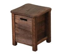 Wooden Storage Stool, Shoe Changing Stool, No Assembly Required, Durable with Drawer, Decorative Brown Stool, 30 x 30 x 35 cm, Perfect for Entryway Or Living Room