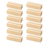 Wooden Table Number Display Stands | Beige 7.2x2.5x2 cm For Wedding Table: 24 pcs Place Card Display