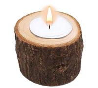 Wooden Tea Light Candle Holders - Wood Tealight Holder, Rustic Small Candle Holders | Holiday Favor Candlesticks Tree Stump, Space-Saving Table Decor For Wedding, Gathering, Birthday, Holiday, Home
