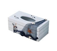 Wooden Tissue Box Cover Mediterranean Style Multifunctional Storage Holder for Home Office Restaurant Hotel Decor Compact Elegant Design