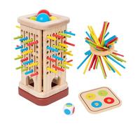 Wooden Tower Sticks Game - Educational colorstick Stacking Toy, Family Party Balance Tower Set, Coordination Skill Building Game Accessory For Preschoolers ToddlerBoys Girls Learning Play Use