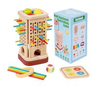Wooden Tower Sticks Sports, Family Towers Game with Colorful Stick And Dice, 7.32x3.82 Inches Compact & Lightweight, Patience Training Toy for Fine Motor Skill Development Children