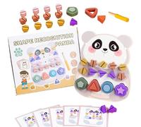 Wooden Toys, Cartoon Animal Shape & Color Sorting Toy, Panda/Lion Educational Sensory Game for Fine Motor Skill Development, Preschool Learning, Toddler Home Classroom Play