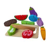 Wooden Toys, Cutting Set, Pretend Kitchen Fine Motor Training Montessoris, Magnetic Puzzle Gift Case Packaging Compact Design, Skill Builder for Toddler Home