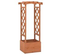 Wooden Trellis Planter with Arch 49x39x117 cm for Climbing Plants, Outdoor Garden Flower Box in Solid Fir Wood, Decorative Plant Support for Patio, Balcony, Yard, Durable Water-Based Paint Finish