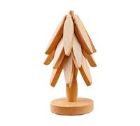 Wooden Trivet, Anti Scald Mat Wooden Table Mat, Foldable Tree Shape Wood Hot Pads, Beech Ornament Insulation Mat, Teapot Potholder, Trivet Set Coaster Tree Mat for Teapot And Hot Pots