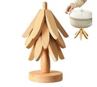 Wooden Trivet Tree, Anti-Scalding Cookware Coaster, Wooden Insulation Trivet Tree For Kitchen Dining Stove Pan Cup Teapot Hot Dishes Bowl Table Apartment Dormitory Christmas Cookware