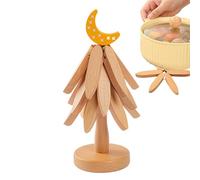 Wooden Trivets for Hot Dishes | Foldable Table Trivet Decor,Heat Resistant Pot Holders,for Kitchen Counter Outdoor Dining Holiday Meal Everyday Cooking Buffet