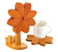 Wooden Trivets - Windmill Hot Dish Trivet Set with Phone Stand, Heat-Resistant Coasters | Pot, Pan, Bowl, Plate, Kitchen Dining Table Decor, Farmhouse, Office