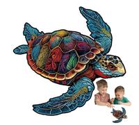 Wooden Turtle Puzzle - Irregular Animal Shaped Jigsaw, Colorful Wood Pieces for Adults Kids, Educational Brain Teaser Game, Fine Workmanship Art Toy | Regalo unico per gli amanti della Turtle