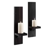 Wooden Wall Candle Holder Set, Rustic Farmhouse Candle Sconces