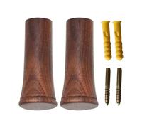 Wooden Wall Hanger - Modern Rustic Hook Rack for Bathroom, Bedroom with Space-Saving Function, Decorative Wall Hooks for Bags and Hats, Natural Finish, 2-Pack, 5"x2" Size
