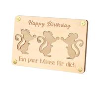 Wooden Wallet for Kids, Cartoon Animal Clutch Wallet, Kids Cash Holder Organizer, Cute Wooden Money Storage 16 x 11 x 0,6 cm per interni, esterni, viaggi, decorazioni, present, Piccola Mice, Se