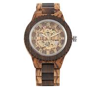 Wooden Watch Mechanical Automatic Men's Hand Watch Wooden Bracelet Strap Roman Numeral Display Party Valentine's Day Friends Holiday Gifts Gifts brown