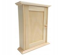 Wooden World - Armadietto portachiavi in legno con anta e 6 ganci