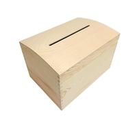 Wooden World - Baule in legno per buste o urna elettorale - Scatola con un grande foro per l'inserimento delle buste - 25 x 35 x 24,5 cm