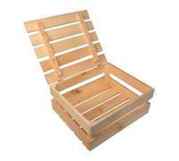 Wooden World - Cassa in legno - Scatola portaoggetti in legno di pino non verniciato con coperchio 30 x 35 x 15 cm