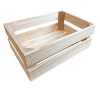 Wooden World - Cassetta di legno non dipinto legno naturale legno di pino conservazione scatola DIY 40 x 30 x 17 cm