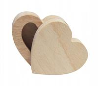 Wooden World - Piccola scatola in legno a forma di cuore con coperchio per riporre piccoli oggetti
