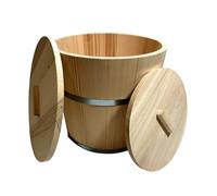 Wooden World - Secchio in legno con 2 coperchi per la fermentazione di crauti e cetrioli Botte per crauti o per sauna - 15 litri