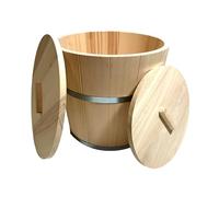 Wooden World - Secchio in legno con 2 coperchi per la fermentazione di crauti e cetrioli Botte per crauti o per sauna - 10 litri