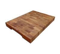 Wooden World - Solido blocco da taglio in legno di faggio 40×30 cm - Tagliere da cucina con manico, tagliere da macellaio professionale per carne, verdure e pane