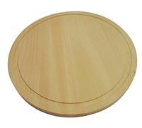 Wooden World Tagliere 25,4 cm 25 cm di taglio circolare in legno da cucina in legno massello tondo liscio con tondo Line