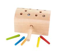 Wooden Worm Catching Toy, Children Magnetic Toys, Preschool Learning Activity with Cute Bird and, Fine Motor Educational Game for Day, Easter, Birthday, Classroom, Playroom