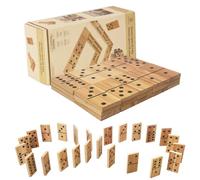 WOODENFUN 28 pezzi di grandi dimensioni domino giocattolo apprendimento gioco domino per bambini adulti montessori giocattoli per bambini in legno gioco da tavolo 15 x 7,5 cm