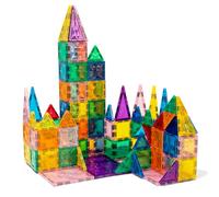 WOODENFUN Blocchi magnetici da costruzione 100 pezzi per bambini Montessori Arcobaleno Giocattoli 3D Luminosi Magneti Costruzione Kit per bambini dai 3 ai 6 anni in su