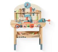 WoodenFun Portautensili in legno per bambini a partire da 2 3 4 anni Montessori giocattolo regalo giochi educativi valigia per bambini (colore legno)