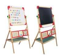 WoodenFun Tavola da tavolo per bambini, in legno, da disegno, con supporto da tavolo per bambini, magnetica, per ragazzi e ragazze, 3 anni