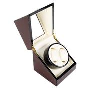 WooDerson Caricatore per orologi con 2 orologi, 2 fonti di alimentazione, scatola per orologi con caricaorologi, marrone, rettangolare, per tavoli da toeletta, guardaroba, negozi di orologi ecc
