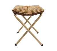 WooDerson Poggiapiedi pieghevole, sgabello pieghevole con gambe in metallo, moderno poggiapiedi con cuscino spesso, poggiapiedi con imbottitura per soggiorno, camera da letto, ufficio (kaki)