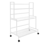 WooDerson Supporto per piante in metallo a 3 ripiani, bianco | Robusto supporto per piante, per interni ed esterni, decorazione da giardino, portata fino a 45 kg