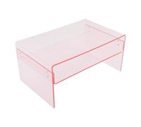 WooDerson Tavolino in acrilico a 2 ripiani, elegante, moderno, rettangolare, per soggiorno, comodino, per piccoli spazi nel soggiorno, 80 x 50 x 38 cm (rosa)