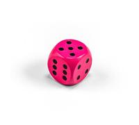 Woodfelsen®: cubo di legno colorato singolo in legno configurabile liberamente in 20 | materiale da gioco dadi 16 mm W6 D6 dimensioni standard Knobel Dice 6 lati (rosa nero)