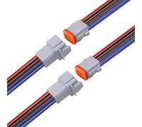 WOODGUILIN Connettore tedesco a 8 poli, DT Automotive Waterproof Electrical Connector 8 Way Male Female Plug Wiring Harness,with 16 AWG Cable Wire,for Car,Truck,Boats,LED Work Light.(2 paia,8P DT