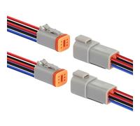 WOODGUILIN Connettori impermeabili DT 6 poli elettrici connettore per auto, con cavo 16 AWG, Grigio (2 coppie, 6Pin DT)