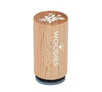 Woodies Mini Timbro Fiori, Legno, Marrone, 1,5 x 1,5 x 3 cm