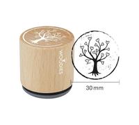 Woodies Timbro Albero a Cuori, Legno, Marrone, 3,4 x 3,4 x 3,5 cm