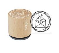 Woodies w19002 tampone Busta con Cuori, Legno, 3,4 x 3,4 x 3,5 cm