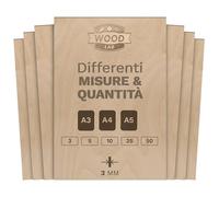 WoodLab 10 x A5 Pannelli in Legno Compensato Betulla 3mm (±0,5mm) 21 x 14,8 cm A5 Legno Grezzo da dipingere per Bricolage, Pirografia, Traforo, CNC, Laser,da Decorare, Decoupage, Incisione (10)