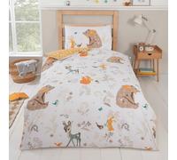 Woodland Amici Set Copripiumino Singolo 2-in-1 Design Bambini Letto Ragazzi