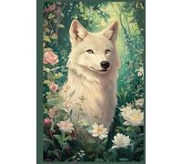 Woodland Animal Journal, 120 page 6"x9" lined Journal with Beautiful Wolf Illustration