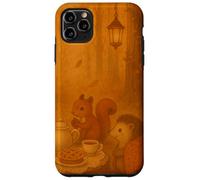 Woodland Animals Tea Party nella foresta autunnale illuminata da lanterna Custodia per iPhone 11 Pro Max