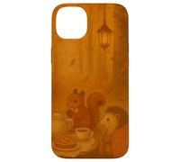 Woodland Animals Tea Party nella foresta autunnale illuminata da lanterna Custodia per iPhone 14 Plus